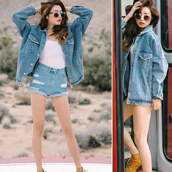bf wind autumn and winter women denim jacket 2019 vintage harajuku oversize loose female jeans coat solid slim chaquetas, Black;brown
bf wind autumn and winter women denim jacket 2019 vintage harajuku oversize loose female jeans coat solid slim chaquetas, Black;brown