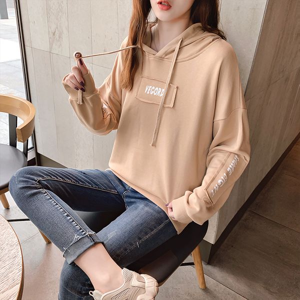 hoodie 2020 new style autumn pullover thin versatile loose-fit applique women's 7566, Black
hoodie 2020 new style autumn pullover thin versatile loose-fit applique women's 7566, Black