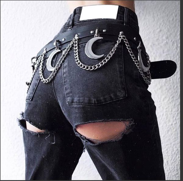 92298 dark leather pu alloy chain accessories decorative women's belt accessories all-match waist seal crescent waist chain, Slivery;black
92298 dark leather pu alloy chain accessories decorative women's belt accessories all-match waist seal crescent waist chain, Slivery;black