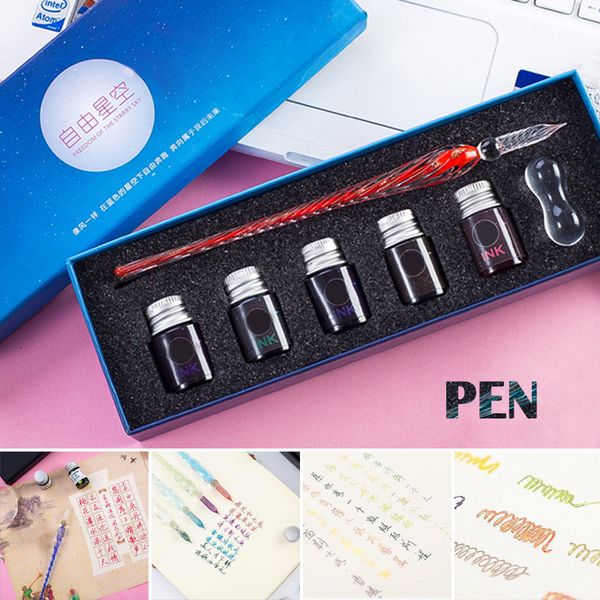 7 pieces/set crystal glass dip pen water fountain pen set elegant writing decoration gift sga998
7 pieces/set crystal glass dip pen water fountain pen set elegant writing decoration gift sga998