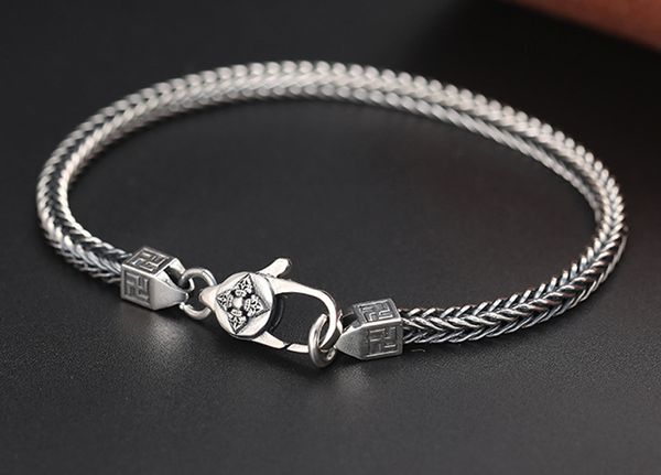 solid 925 sterling silver mens women lovers' vajra foxtail chain bracelet bangle a3346, Black
solid 925 sterling silver mens women lovers' vajra foxtail chain bracelet bangle a3346, Black