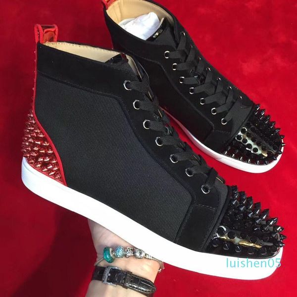 elegant brands red spikes red bottom sneaker shoes high rivets women men casual paris dancing skateboard shoes with box al05, Black
elegant brands red spikes red bottom sneaker shoes high rivets women men casual paris dancing skateboard shoes with box al05, Black