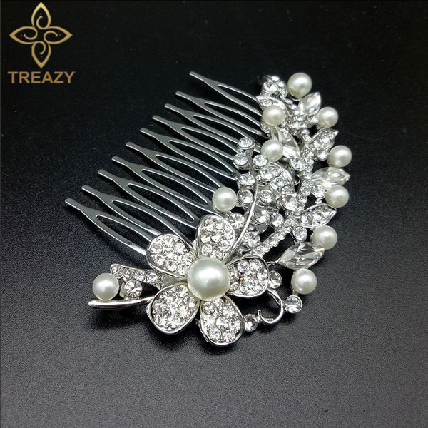 treazy fashion silver color wedding hair accessories elegant plant pearls crystal hair combs bridal jewelry women headpiece, Golden;white
treazy fashion silver color wedding hair accessories elegant plant pearls crystal hair combs bridal jewelry women headpiece, Golden;white