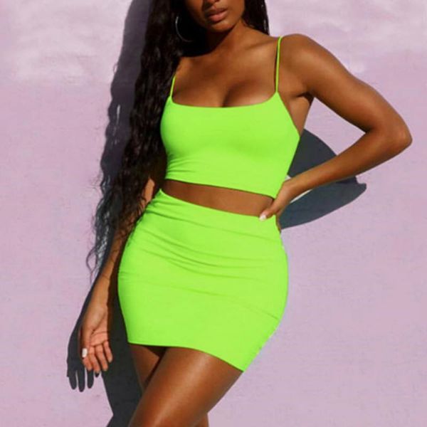 summer 2020 women neon color two pieces set crop and skirt set outfits summer clothes for women two piece outfits, White
summer 2020 women neon color two pieces set crop and skirt set outfits summer clothes for women two piece outfits, White