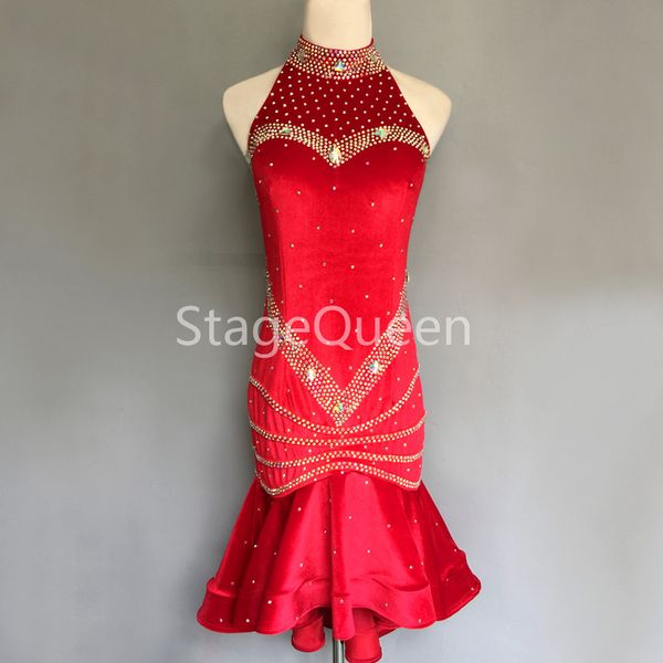 rhinestones openwork latin dance red dress competition performance dancewear stretch net practice clothes fish bone skirt, Black;red
rhinestones openwork latin dance red dress competition performance dancewear stretch net practice clothes fish bone skirt, Black;red