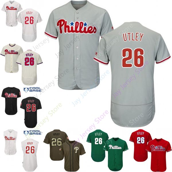 2019 Philadelphia 26 Chase Utley Jersey Phillies Jerseys Cool Base Flexbase Home Away White Black Red Grey Pullover Button Men Women Youth
2019 Philadelphia 26 Chase Utley Jersey Phillies Jerseys Cool Base Flexbase Home Away White Black Red Grey Pullover Button Men Women Youth