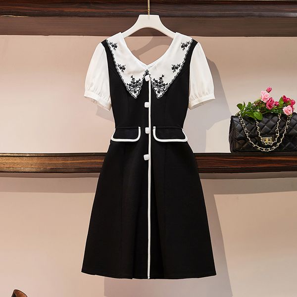 women's dress 2020 new summer decoration body was thin and long section black and white stitching dress, Black;gray
women's dress 2020 new summer decoration body was thin and long section black and white stitching dress, Black;gray