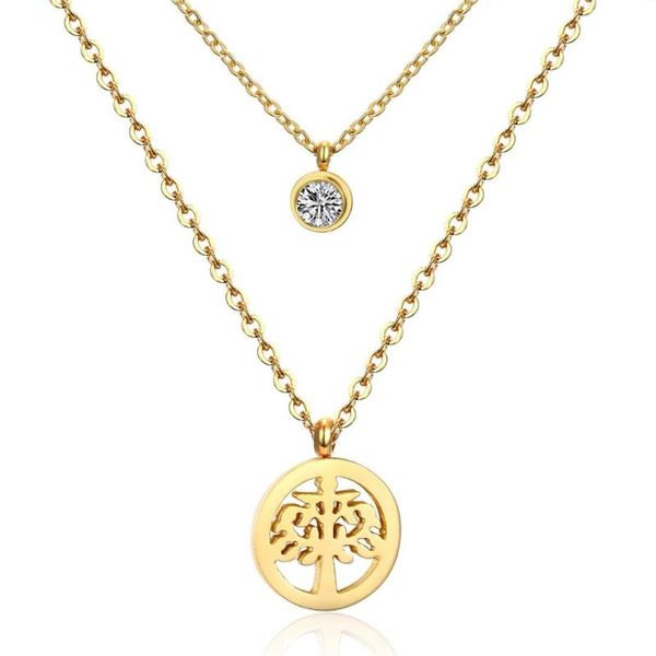 luxukisskids 316l stainless steel lemon tree round pendant and crystal double chain necklace gold/steel color jewelry, Silver
luxukisskids 316l stainless steel lemon tree round pendant and crystal double chain necklace gold/steel color jewelry, Silver