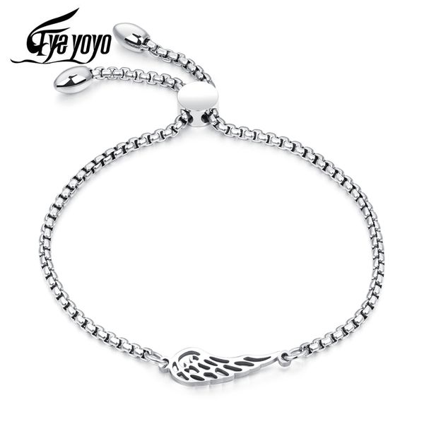 eyeyoyo stainless steel silver/gold/rose 3 gold angel wing feather bracelet adjustable length sports and leisure accessories, Golden;silver
eyeyoyo stainless steel silver/gold/rose 3 gold angel wing feather bracelet adjustable length sports and leisure accessories, Golden;silver