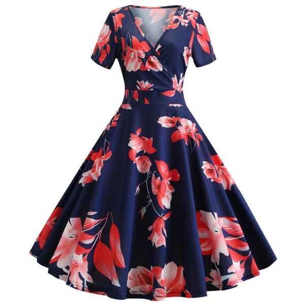 women retro vintage dress printed swing pin up party dresses elegant tunic vestidos casual short sleeve a line dress, Black;gray
women retro vintage dress printed swing pin up party dresses elegant tunic vestidos casual short sleeve a line dress, Black;gray