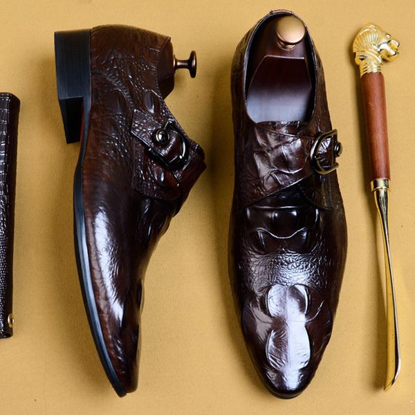 italian buckle mens dress shoes genuine leather fashion crocodile shoes formal business wedding office monk strap shoe, Black
italian buckle mens dress shoes genuine leather fashion crocodile shoes formal business wedding office monk strap shoe, Black