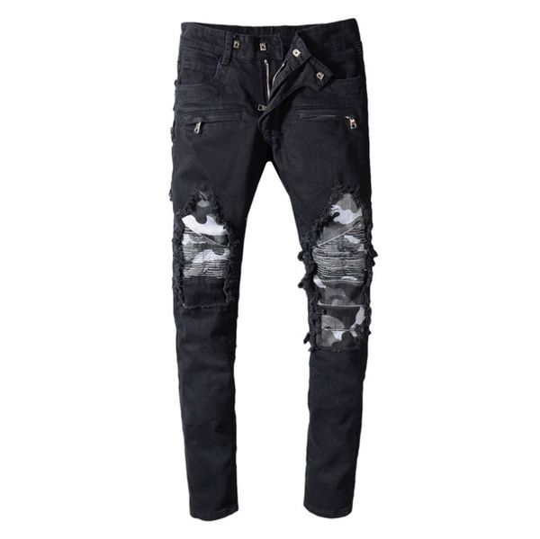 fashion new mens designer jeans hip hop distressed zipper jeans ripped denim pants black, Blue
fashion new mens designer jeans hip hop distressed zipper jeans ripped denim pants black, Blue
