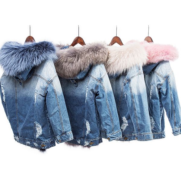 maylofuer real fox fur liner coat female warm winter fox fur coats natural raccoon fur collar hooded jean parka detachable liner y190926, Black;brown
maylofuer real fox fur liner coat female warm winter fox fur coats natural raccoon fur collar hooded jean parka detachable liner y190926, Black;brown