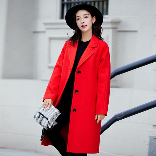 office lady long winter fashion wool coats wide-waisted wool blend coat and jacket single breasted coat femenino, Black
office lady long winter fashion wool coats wide-waisted wool blend coat and jacket single breasted coat femenino, Black