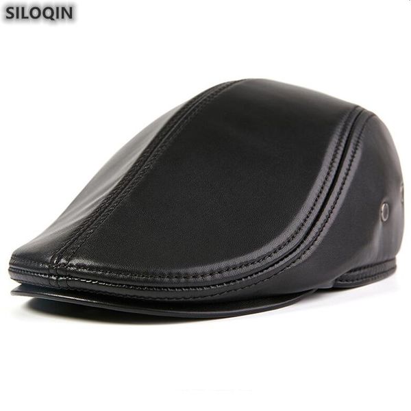 siloqin new genuine leather hat autumn winter fashion sheepskin berets for men's sports brands ear protection thermal tongue cap, Blue;gray
siloqin new genuine leather hat autumn winter fashion sheepskin berets for men's sports brands ear protection thermal tongue cap, Blue;gray