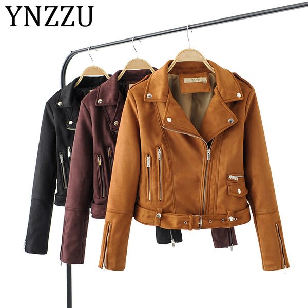 ynzzu 2019 autumn winter suede leather jacket women rivet zippers long sleeve female biker jacket slim outwears with belt a1024, Black
ynzzu 2019 autumn winter suede leather jacket women rivet zippers long sleeve female biker jacket slim outwears with belt a1024, Black