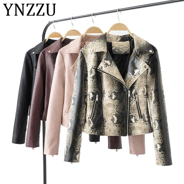 ynzzu snake print 2019 new fashion women autumn soft faux leather jackets lady zippers biker coats black outerwear a1019
ynzzu snake print 2019 new fashion women autumn soft faux leather jackets lady zippers biker coats black outerwear a1019