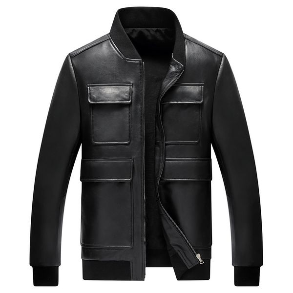 2018 black real sheepskin coat winter white duck down jacket stand collar slim casual genuine leather jacket men
2018 black real sheepskin coat winter white duck down jacket stand collar slim casual genuine leather jacket men