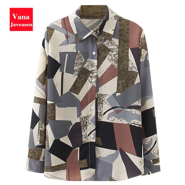 women's blouses & shirts geometric patterns women short sleeve turn-down collar single breasted shirt blusas summer camisas mujer, White
women's blouses & shirts geometric patterns women short sleeve turn-down collar single breasted shirt blusas summer camisas mujer, White