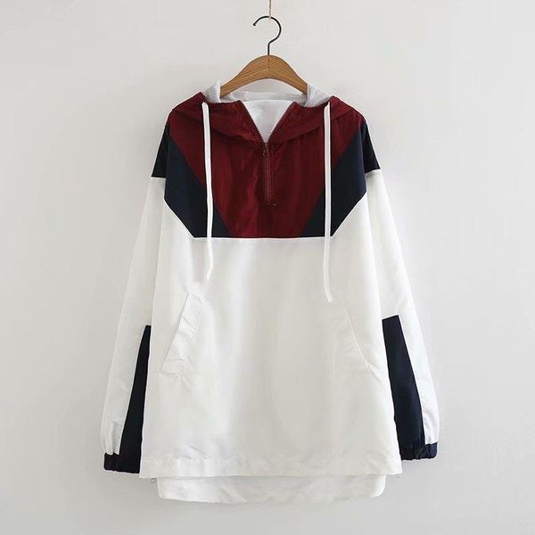 2018 autumn clothing new style origional red and blue mixed colors hooded loose-fit long sleeve loose-fit girl's students coat, Black;brown
2018 autumn clothing new style origional red and blue mixed colors hooded loose-fit long sleeve loose-fit girl's students coat, Black;brown