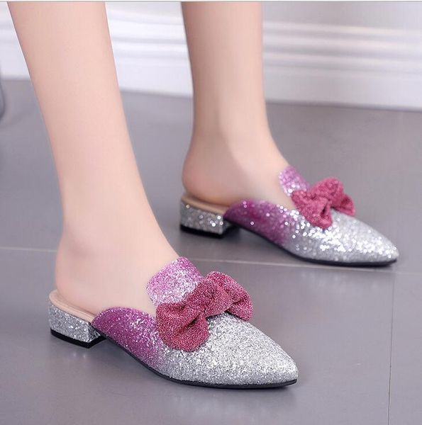 ladies slippers fashion sequin pointed flats summer fashion slippers sandals, Black
ladies slippers fashion sequin pointed flats summer fashion slippers sandals, Black
