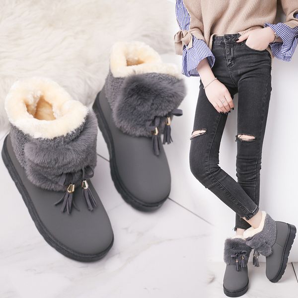 new style plus velvet warm snow boots women's versatile female padded bootie, Black
new style plus velvet warm snow boots women's versatile female padded bootie, Black