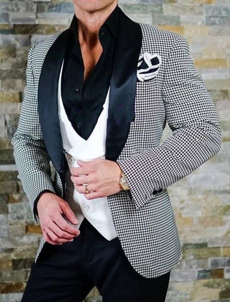 new one button houndstooth groom tuxedos shawl lapel groomsmen man suits mens wedding suits (jacket+pants+vest+tie) 767, Black;gray
new one button houndstooth groom tuxedos shawl lapel groomsmen man suits mens wedding suits (jacket+pants+vest+tie) 767, Black;gray