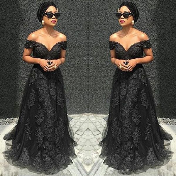 arabic evening gowns vestidos longos para formatura 2019 off the shoulders black long evening prom dresses with lace appliques, White;black
arabic evening gowns vestidos longos para formatura 2019 off the shoulders black long evening prom dresses with lace appliques, White;black