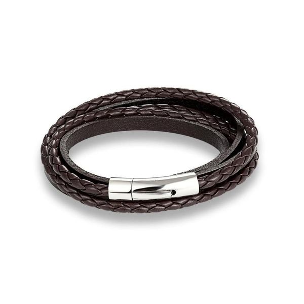 fashion men's titanium steel bracelet stainless steel leather braided bracelet multilayer men's cowhide black coffee, White
fashion men's titanium steel bracelet stainless steel leather braided bracelet multilayer men's cowhide black coffee, White