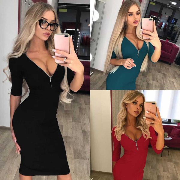 fashion women deep v neck zipper wrap ruched long sleeve nightclub mini dress bodycon hip slim fit dresses for female, Black;gray
fashion women deep v neck zipper wrap ruched long sleeve nightclub mini dress bodycon hip slim fit dresses for female, Black;gray
