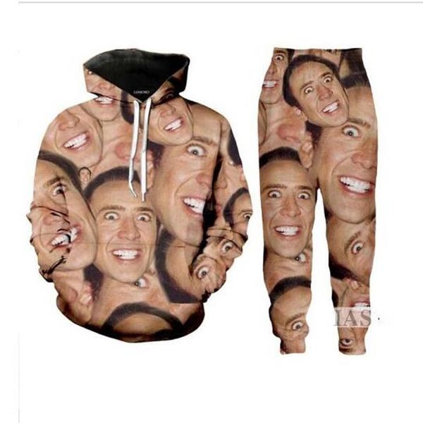 2020 new fashion men/womens famous actor nicolas cage funny 3d print hoodie+pants tz03, Gray
2020 new fashion men/womens famous actor nicolas cage funny 3d print hoodie+pants tz03, Gray
