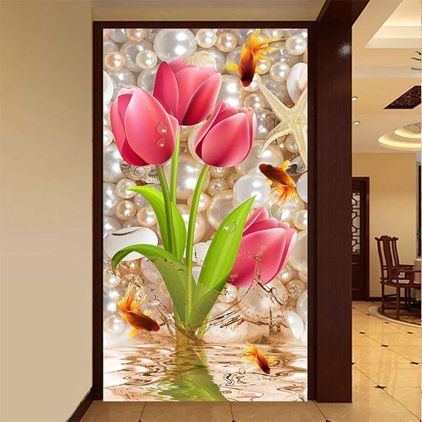 drop shipping пользовательских 3d mural обои современной pearl goldfish tulip flower romantic fresco вход фон украшение стена
drop shipping пользовательских 3d mural обои современной pearl goldfish tulip flower romantic fresco вход фон украшение стена