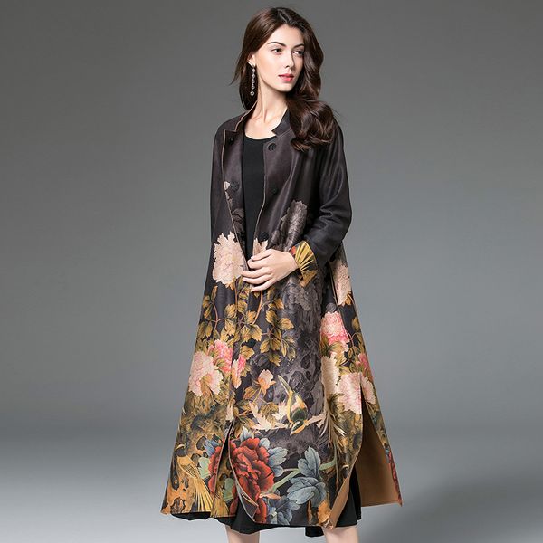 2019 new autumn winter women trench coat vintage suede long women coat spring flower print female outerwear plus size v755, Tan;black
2019 new autumn winter women trench coat vintage suede long women coat spring flower print female outerwear plus size v755, Tan;black