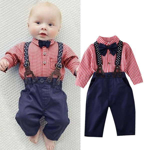 2020 baby spring autumn clothing 2pcs/set kids boy gentleman formal clothes plaid bowknot t-shirt overall long outfit, White
2020 baby spring autumn clothing 2pcs/set kids boy gentleman formal clothes plaid bowknot t-shirt overall long outfit, White