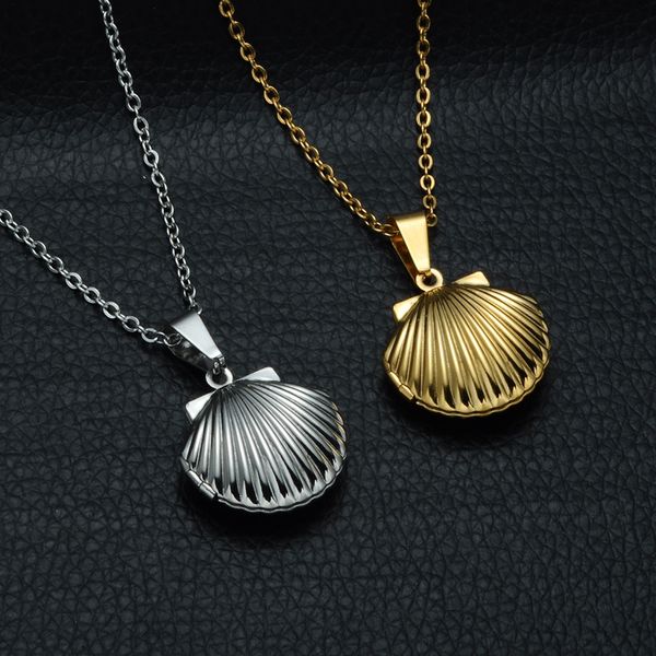 ren008 popular titanium steel necklace shell sheet p box pendant necklace simple scallop lady titanium steel jewel, Silver
ren008 popular titanium steel necklace shell sheet p box pendant necklace simple scallop lady titanium steel jewel, Silver