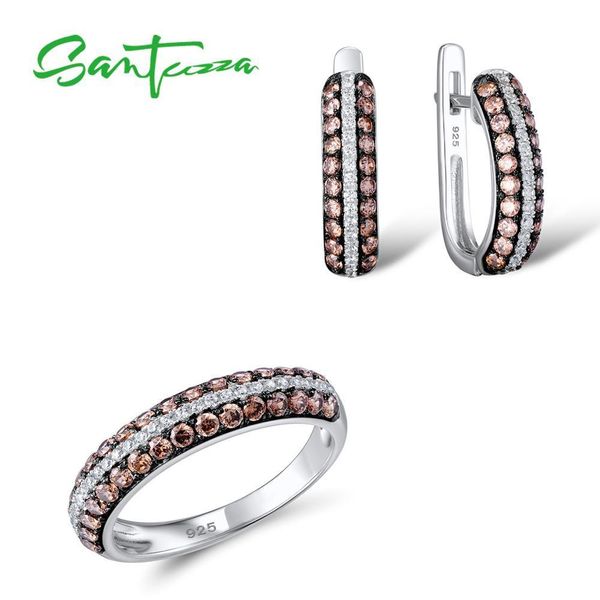 santuzza silver jewelry set bridal wedding chocolate cz stones ring earrings set 925 sterling silver fashion jewelry set c18122701
santuzza silver jewelry set bridal wedding chocolate cz stones ring earrings set 925 sterling silver fashion jewelry set c18122701