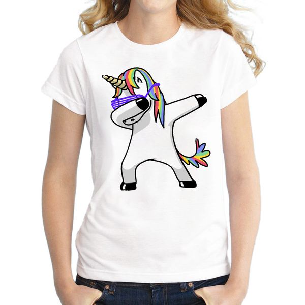 short sleeve unicorn print cotton women t-shirt, White
short sleeve unicorn print cotton women t-shirt, White