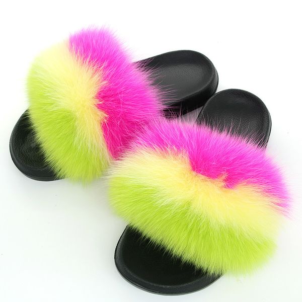 winter fluffy women real fox fur slides mixed fuzzy flat fur sandals indoor slippers lady fur flip flops plush shoe, Black
winter fluffy women real fox fur slides mixed fuzzy flat fur sandals indoor slippers lady fur flip flops plush shoe, Black