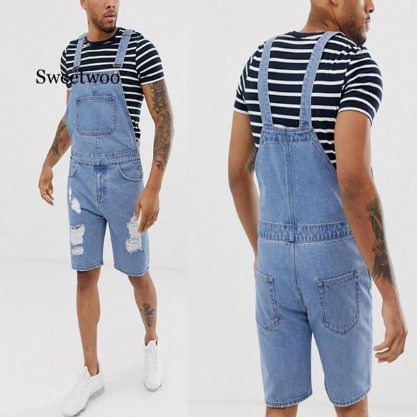 summer fashion male ripped jeans jumpsuits shorts street style holed overalls mens casual suspender pant, Blue
summer fashion male ripped jeans jumpsuits shorts street style holed overalls mens casual suspender pant, Blue