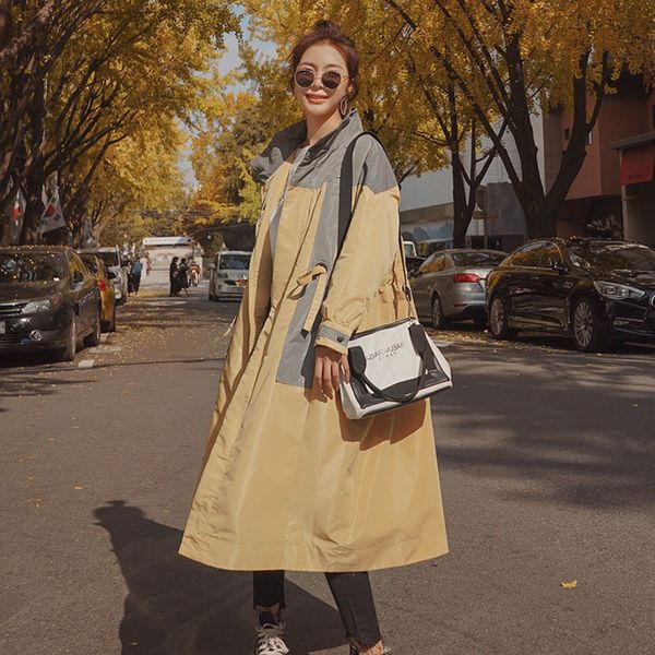 spring autumn trench coat women 2020 new zipperlong coat ladies yellow gray patchwork trenchcoat female england elegant overcoat, Tan;black
spring autumn trench coat women 2020 new zipperlong coat ladies yellow gray patchwork trenchcoat female england elegant overcoat, Tan;black