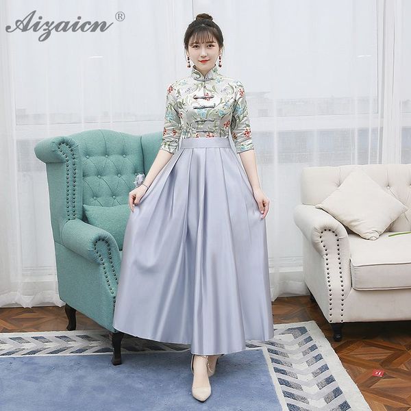 gray satin cheongsam modern chinoise bridesmaid qipao dress long qi pao women chinese traditional clothing vintage wedding gown, Red
gray satin cheongsam modern chinoise bridesmaid qipao dress long qi pao women chinese traditional clothing vintage wedding gown, Red
