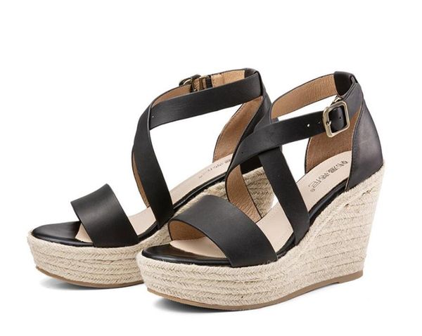 shoes women 2020 fashion platform sandals real leather high heels summer ladies wedges shoes, Black
shoes women 2020 fashion platform sandals real leather high heels summer ladies wedges shoes, Black