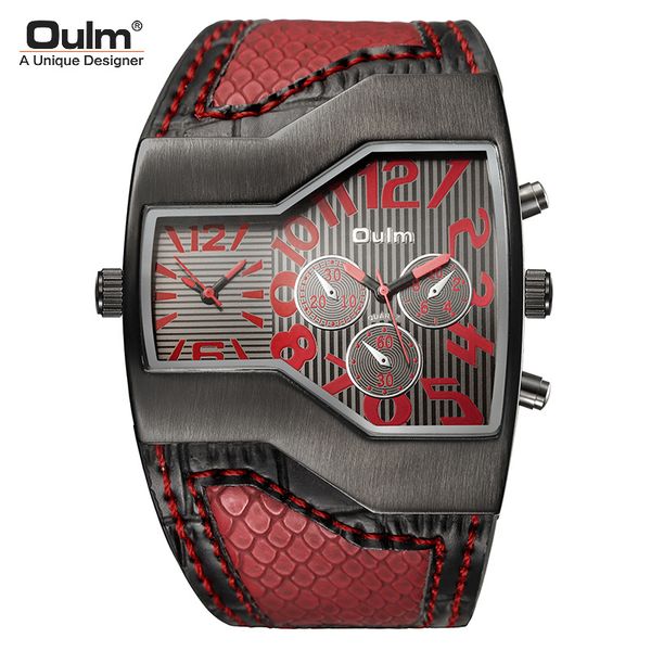 men's watch brand oulm double time zone leather strap hp9591b japanese quartz movement outdoor travel men's watch, Slivery;brown
men's watch brand oulm double time zone leather strap hp9591b japanese quartz movement outdoor travel men's watch, Slivery;brown