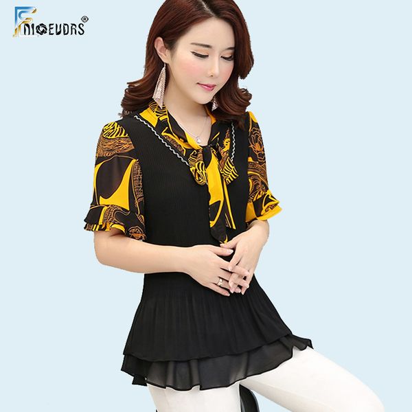 summer shirts blouses women 4xl 3xl short sleeve patchwork bow elegant office lady faux two piece tunic blouse, White
summer shirts blouses women 4xl 3xl short sleeve patchwork bow elegant office lady faux two piece tunic blouse, White