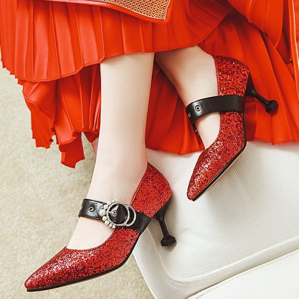 sarairis 2020 nueva moda tacones altos zapatos de mujer zapatos con tela de lentejuelas con hebilla zapatos de fiesta mujeres bombas dama, Black
sarairis 2020 nueva moda tacones altos zapatos de mujer zapatos con tela de lentejuelas con hebilla zapatos de fiesta mujeres bombas dama, Black
