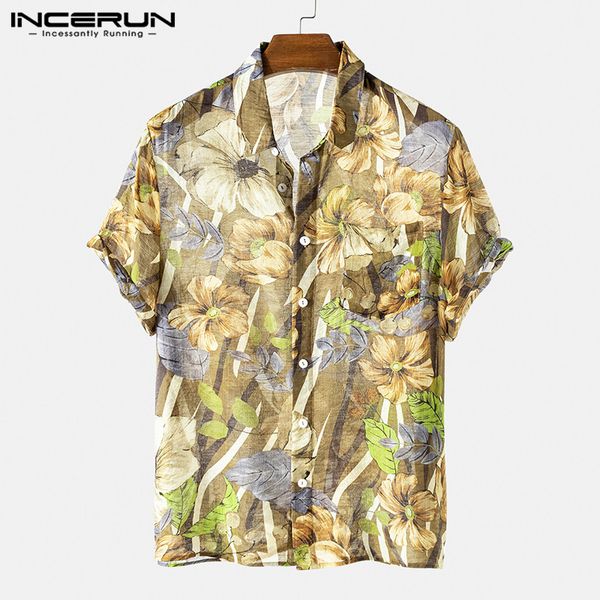 men ethnic printed shirts short sleeve lapel camisa man vintage floral blusas casual loose pockets shirt comfy incerun 3xl, White;black
men ethnic printed shirts short sleeve lapel camisa man vintage floral blusas casual loose pockets shirt comfy incerun 3xl, White;black