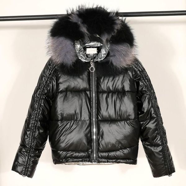 women winter coat parkas hooded reflective fabric fashion large fur collar warm parkas stuffing cotton windbreaker outwear women coats, Black
women winter coat parkas hooded reflective fabric fashion large fur collar warm parkas stuffing cotton windbreaker outwear women coats, Black