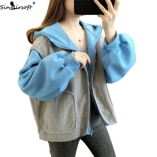 women's thick soft fake two-piece hooded short coat woman autumn and winter new fashion wild long-sleeved warm clothing women, Black;white
women's thick soft fake two-piece hooded short coat woman autumn and winter new fashion wild long-sleeved warm clothing women, Black;white