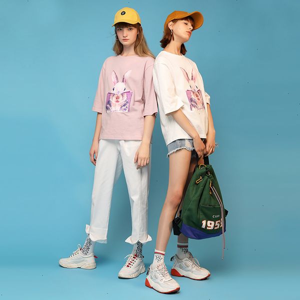 women shirts womens designer clothes rabbit printed lovely animal print summer women girls casual loose short sleeve shirt female, White
women shirts womens designer clothes rabbit printed lovely animal print summer women girls casual loose short sleeve shirt female, White