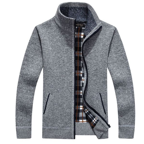 men's autumn opener zipper sweater thickened and velvet stand collar men's loose warm knitted jacket, White;black
men's autumn opener zipper sweater thickened and velvet stand collar men's loose warm knitted jacket, White;black